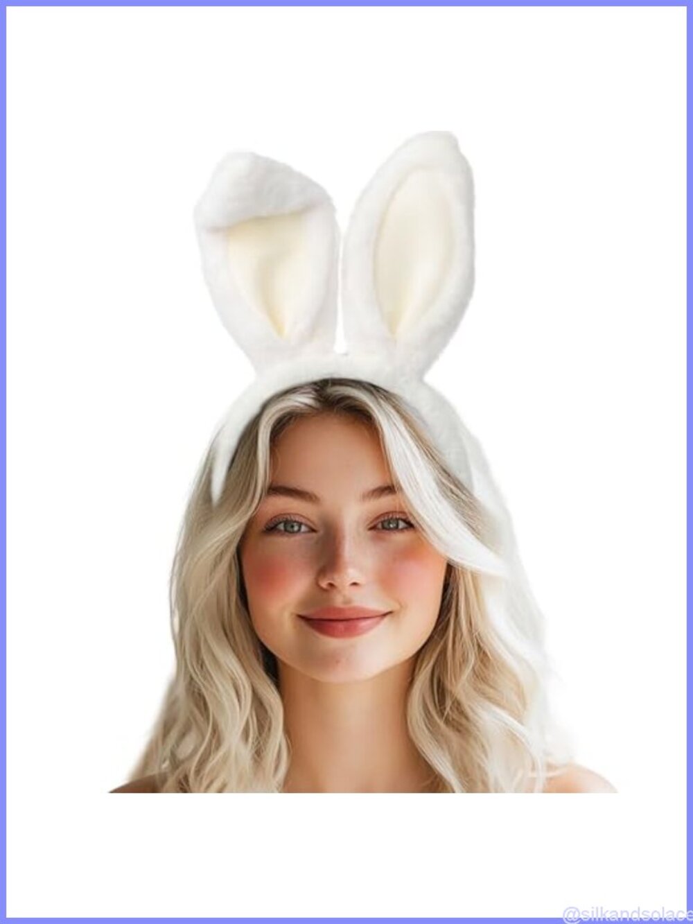 Plush Fleece Bunny Ears Headband Adjustable Cosplay Party Costume